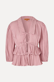 Stine Goya Balloon Sleeve Tie Top Top Pink Nectar