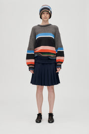 Stine Goya Belted Pleated Skirt Skirt Dark Blue