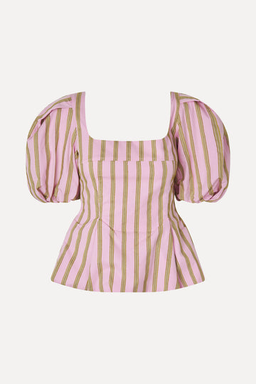 Stine Goya Blouson Sleeve Top Top Wallpaper Stripes