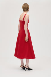 Stine Goya Corset Midi Dress Dress Ruby Red