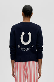 Stine Goya Crewneck Button-up Cardigan Knit Lucky Horse