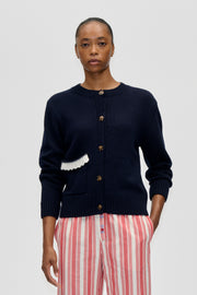 Stine Goya Crewneck Button-up Cardigan Knit Lucky Horse