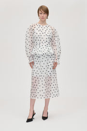 Stine Goya Elasticated Waistband Midi Skirt Skirt Flower Polka Dot