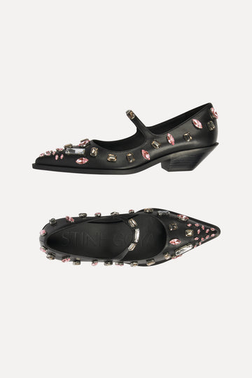 Stine Goya Embellished Mary Jane Footwear Black