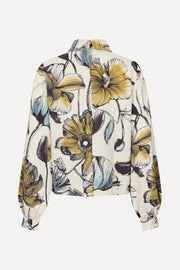 Stine Goya Gathered Long Sleeve Top Top Fine Line Poppies