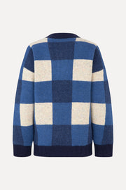 Stine Goya Gingham Check Bomber Jacket Blue Gingham Check