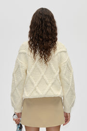 Stine Goya Handknit Cable Sweater Knit Porcelain Cream