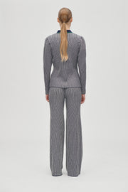 Stine Goya Long Flare Knit Pants Knit Soft Striped Rib