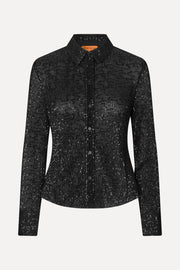 Stine Goya Long Sleeve Buttondown Top Black