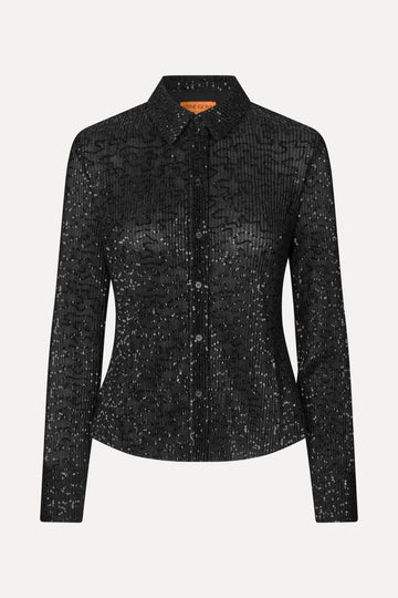 Stine Goya Long Sleeve Buttondown Top Black
