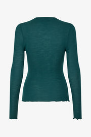 Stine Goya Long Sleeve Crewneck Top Jade Green