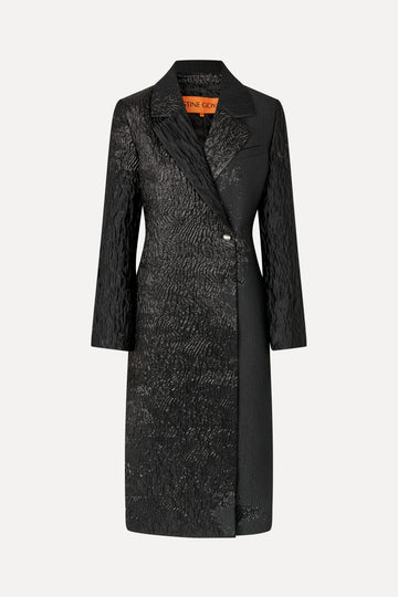 Stine Goya Long Sleeve Straight Coat Coat Black Impressionist Hue