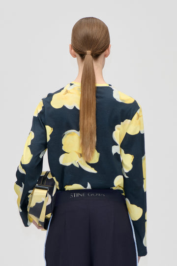 Stine Goya Long Sleeve T-Shirt Top Yellow Petunias