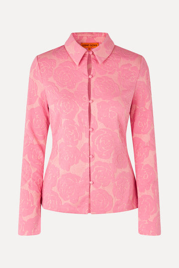 Stine Goya Long Sleeve Tailored Shirt Top Rose Relief
