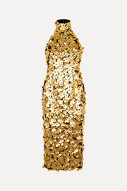 Stine Goya Mollie Dress Dress Golden Metallic 3D Flowers