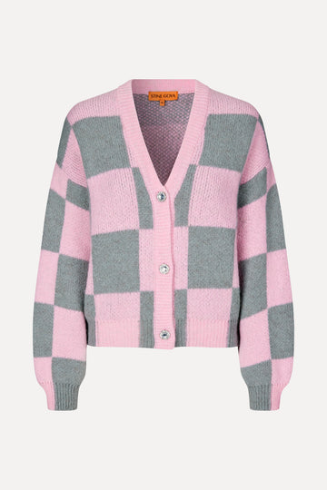 Stine Goya SGAmara Cardigan Knit Pastel Dusk Check
