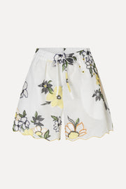 Stine Goya Scalloped Elasticated Waistband Shorts Pants Wild Flowers Embroidery