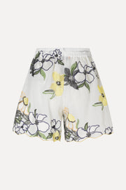 Stine Goya Scalloped Elasticated Waistband Shorts Pants Wild Flowers Embroidery