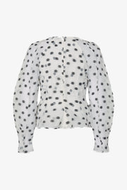 Stine Goya Sheer Peplum Top Top Flower Polka Dot