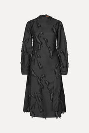 Stine Goya Shoulder Pleated Long Dress Dress Jet Black