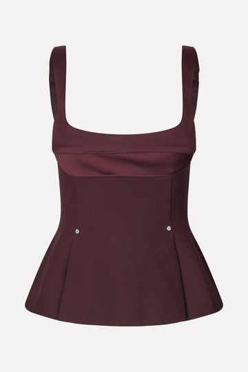 Stine Goya Sleeveless Fitted Waist Top Top Aubergine