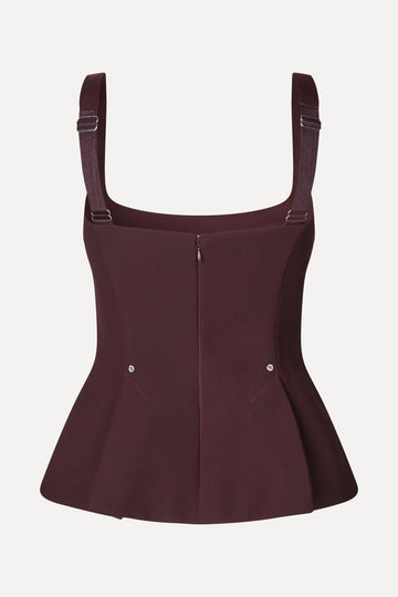 Stine Goya Sleeveless Fitted Waist Top Top Aubergine