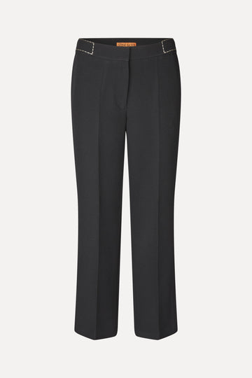 Stine Goya Straight Cropped Pants w/Slit Pants Jet Black