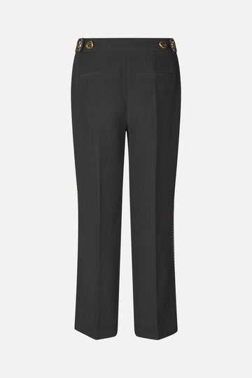 Stine Goya Straight Cropped Pants w/Slit Pants Jet Black