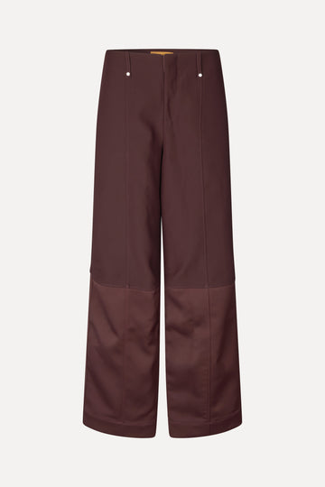 Stine Goya Structured Long Pants Pants Aubergine