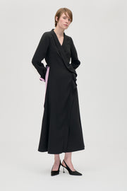 Stine Goya Wrap Long Dress With Detail Dress Black