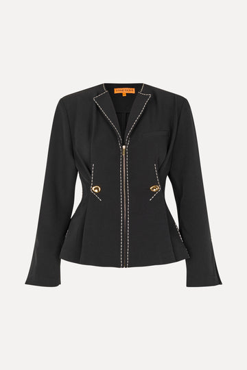 Stine Goya Zip-up Jacket w/Adjustable Waist Jacket Jet Black