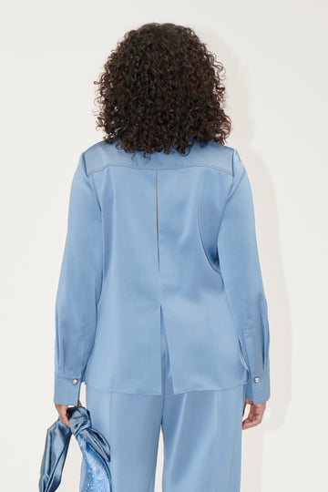 Stine Goya Collared Fitted Shirt Shirt Infinity Blue