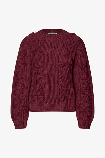 Stine Goya Crewneck Jumper Knit Flower Relief