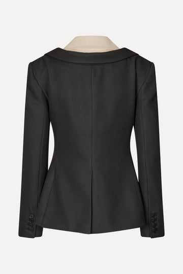 Stine Goya Double Collar Tailored Jacket Jacket Black / Butter Milk