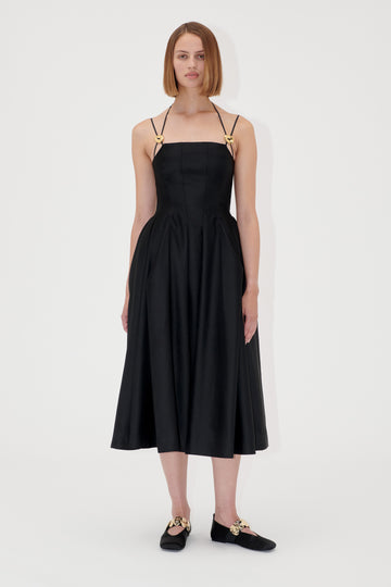 Stine Goya Double Strap High-Volume Dress Dress Black