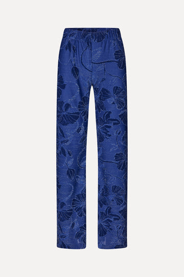 Stine Goya Elasticated Straight Long Pants Pants Fine Line Poppies