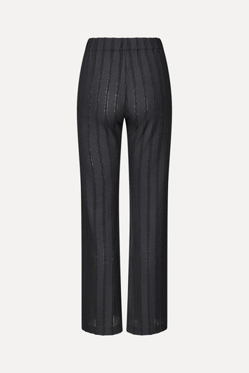 Stine Goya Elasticated Straight Long Pants Pants Black / White