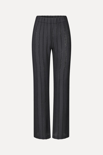 Stine Goya Elasticated Straight Long Pants Pants Black / White