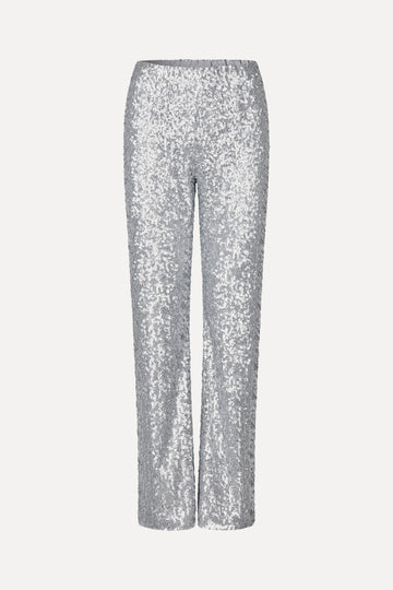 Stine Goya Elasticated Straight Long Pants Pants Steel Grey