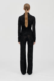 Stine Goya Elasticated Straight Long Pants Pants Black Petunias