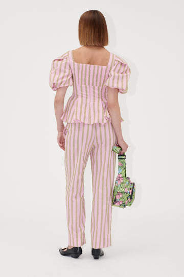 Stine Goya Elasticated Straight Pants Pants Wallpaper Stripes
