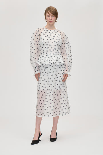 Stine Goya Elasticated Waistband Midi Skirt Skirt Flower Polka Dot