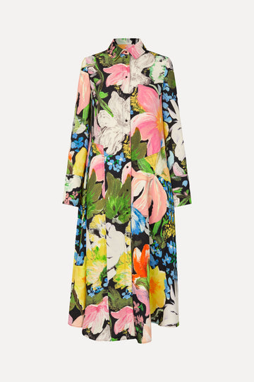 Stine Goya Front Placket Midi Polo Dress Dress Flowers Under The Sun