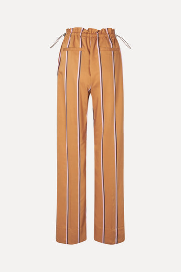 Stine Goya Gathered Long Pants Pants Cocoa Stripes