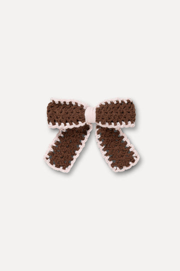 Stine Goya Hand-Crochet Bow Hair Clip Accessories Chicory Coffee