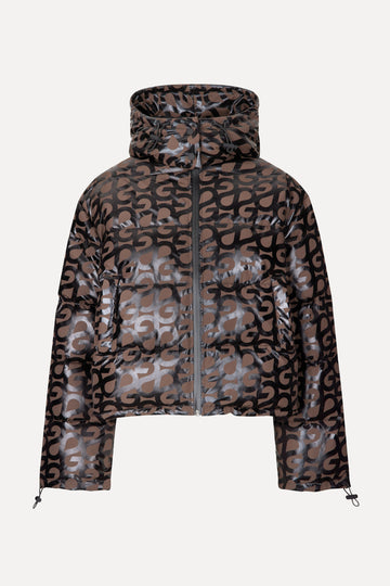 Stine Goya Hooded Long Sleeve Puffer Jacket SG Logo