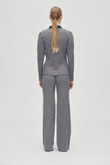 Stine Goya Long Flare Knit Pants Knit Soft Striped Rib