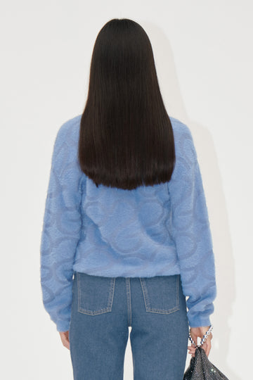 Stine Goya Long Sleeve Cardigan Knit Infinity Blue
