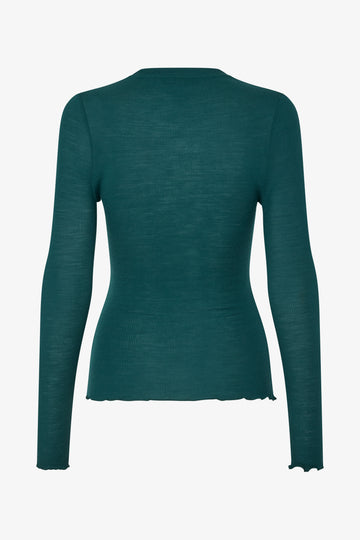 Stine Goya Long Sleeve Crewneck Top Jade Green