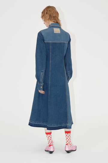 Stine Goya Long Sleeve Denim Dress Dress Two Tone Denim